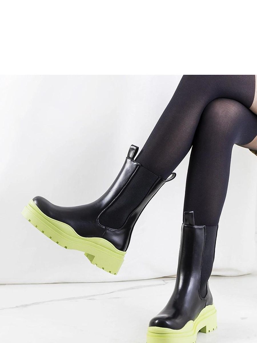 Czarne botki z zieloną podeszwą Nester - Solea - obrazek 2