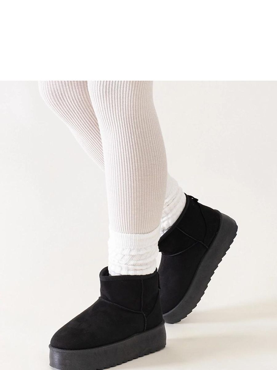 Czarne casualowe śniegowce na wysokiej platformie Thaisa - Solea - obrazek 2