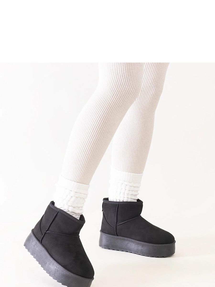 Czarne casualowe śniegowce na wysokiej platformie Thaisa - Solea - obrazek 3