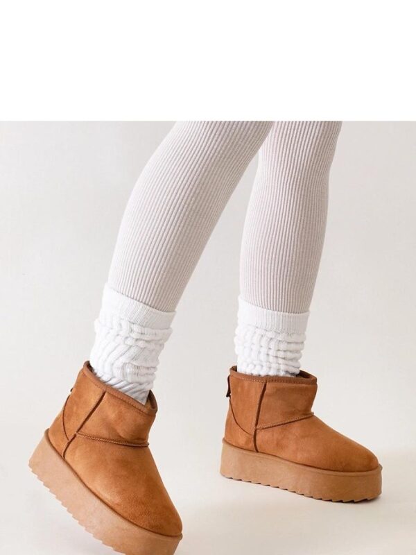 Brązowe casualowe śniegowce na wysokiej platformie Thaisa - Solea