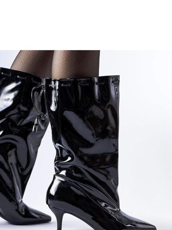 Czarne kozaki na niskiej szpilce Clinton - Solea