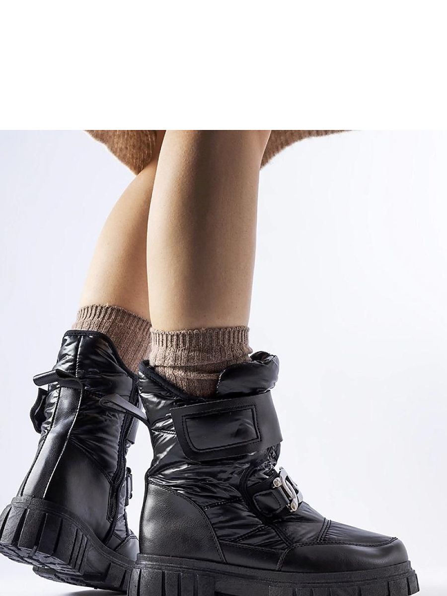 Czarne śniegowce z ozdobną klamerką Athos - Solea - obrazek 3