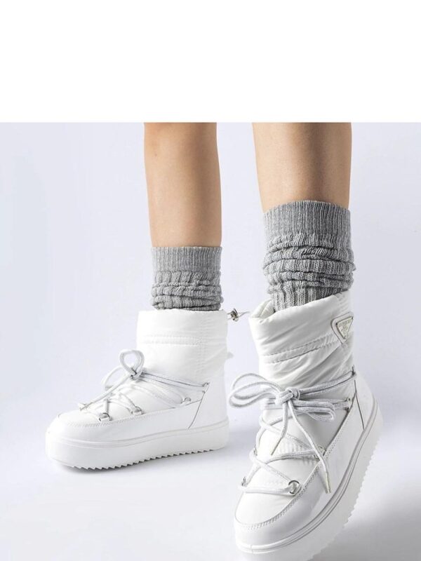 Białe ocieplane śniegowce z gumką Oslavia - Solea