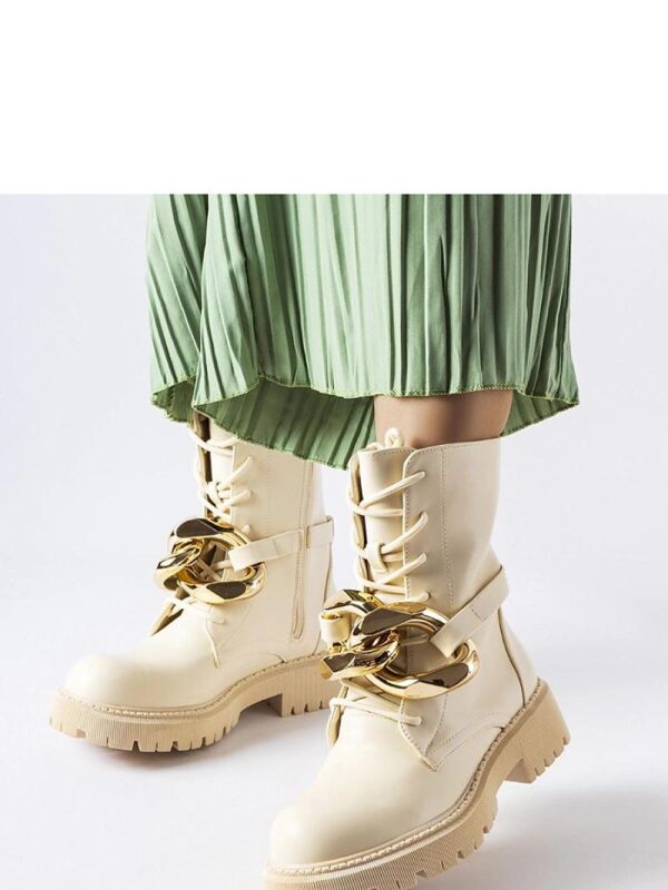 Beżowe traperki z łańcuchem Galar - Solea