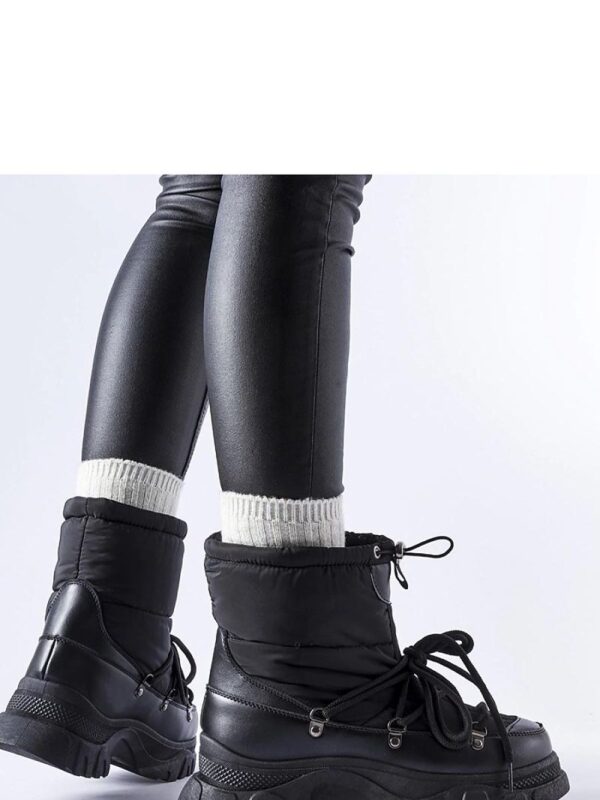 Czarne ocieplane śniegowce Aubine - Solea