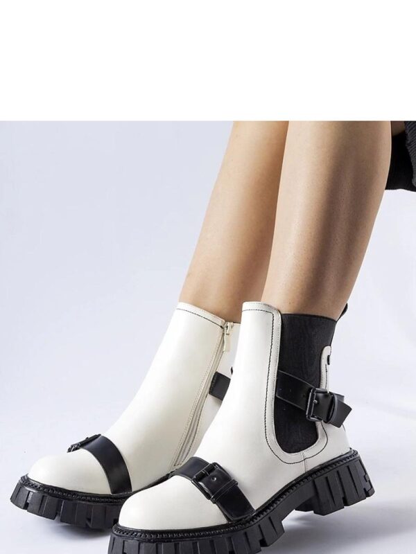 Białe botki na masywnej podeszwie Fontarine - Solea