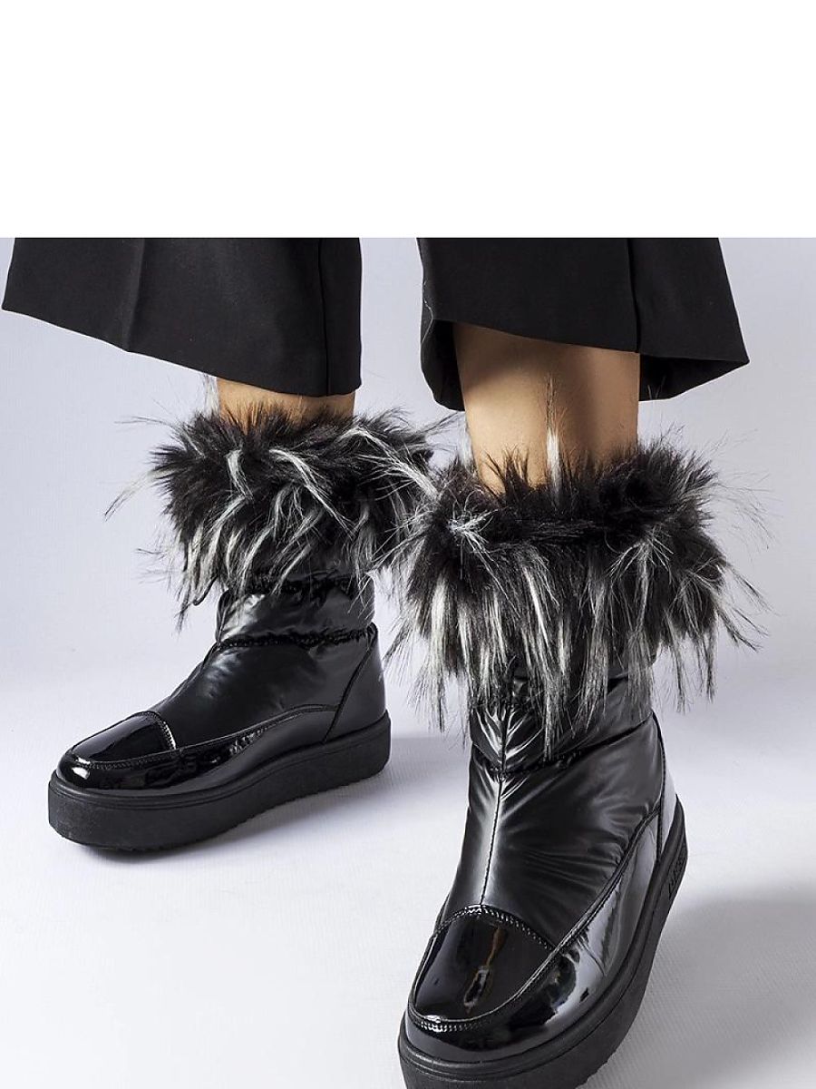 Czarne ocieplane śniegowce MM274379 - Solea - obrazek 2