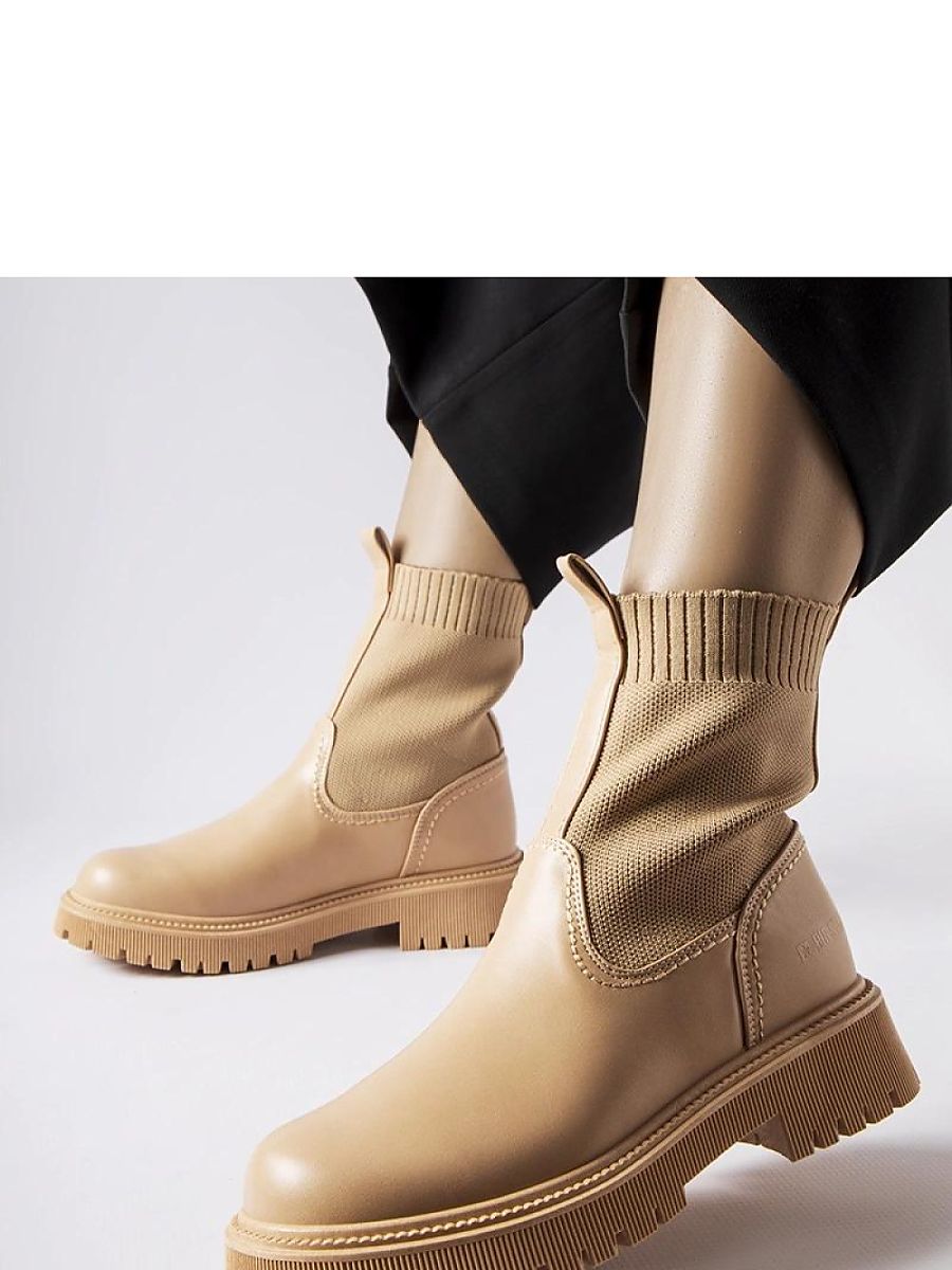 Beżowe botki eko-zamsz Big Star MM274542 - Solea