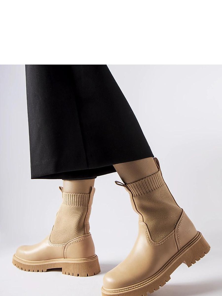 Beżowe botki eko-zamsz Big Star MM274542 - Solea - obrazek 3