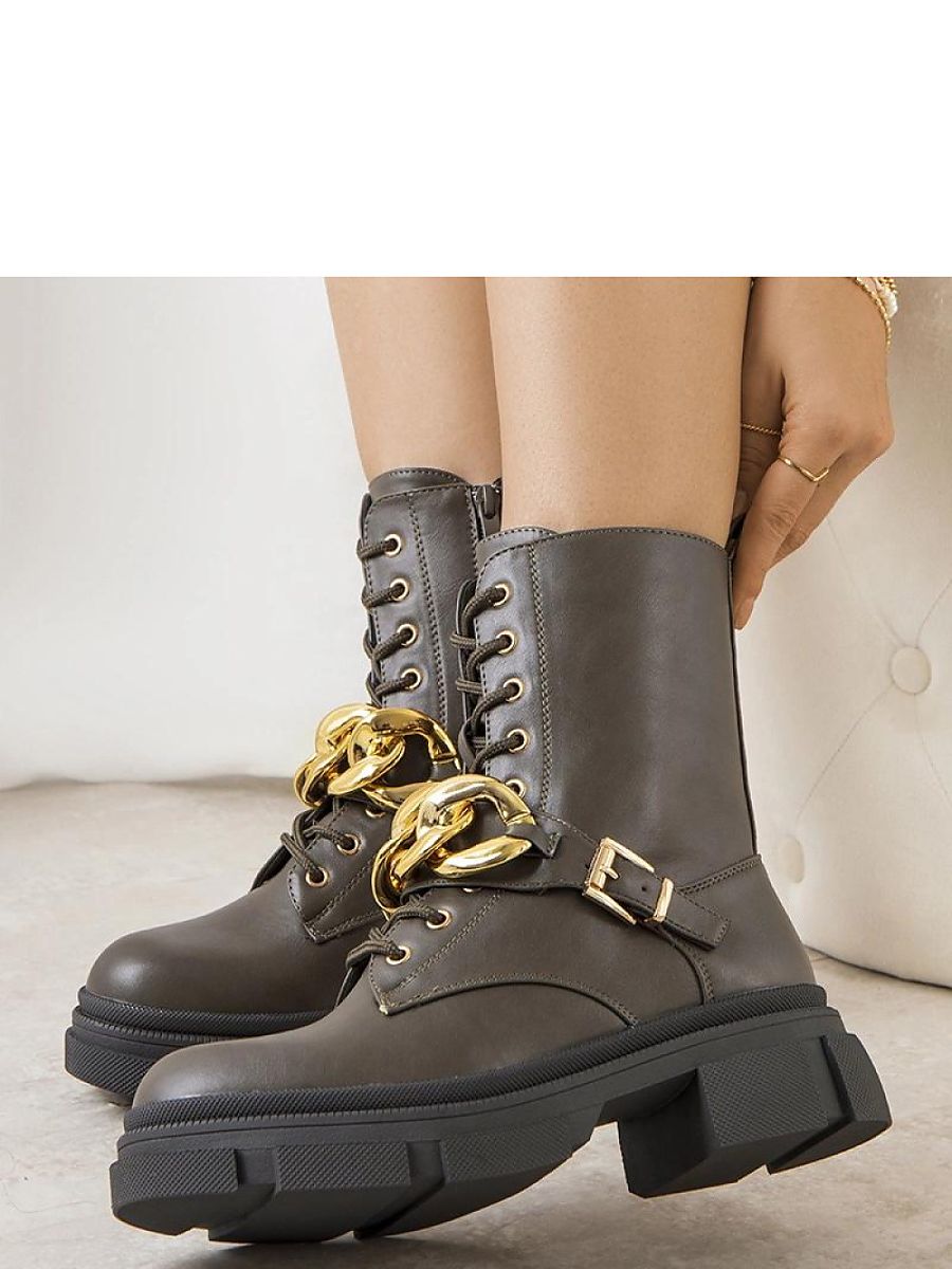 Zielone traperki z łańcuchem Iversen - Solea - obrazek 2