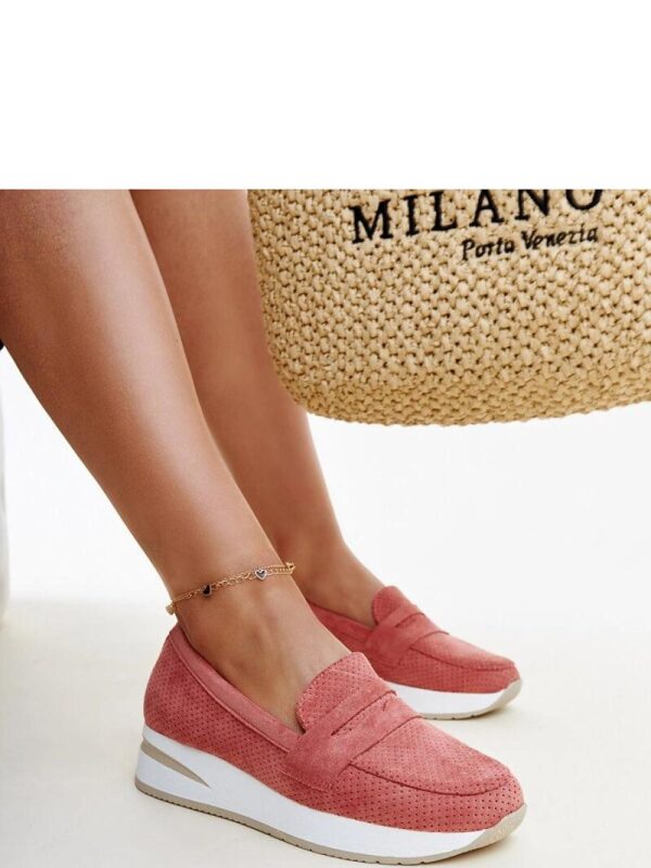 Różowe perforowane półbuty Muna - Solea