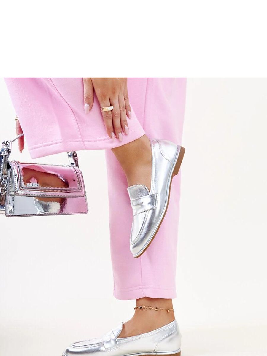 Srebrne klasyczne mokasyny Nasia - Solea - obrazek 5