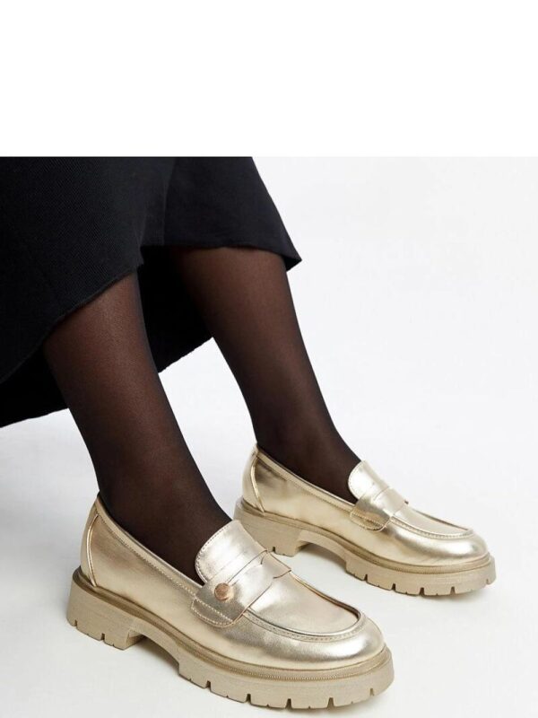 Złote mokasyny Eko skórzane Mladenka - Solea