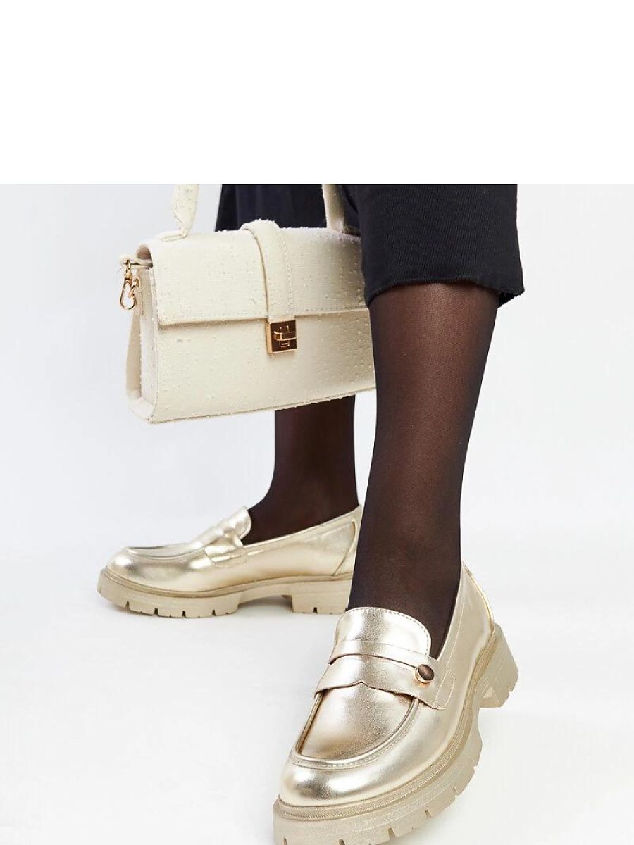 Złote mokasyny Eko skórzane Mladenka - Solea - obrazek 3