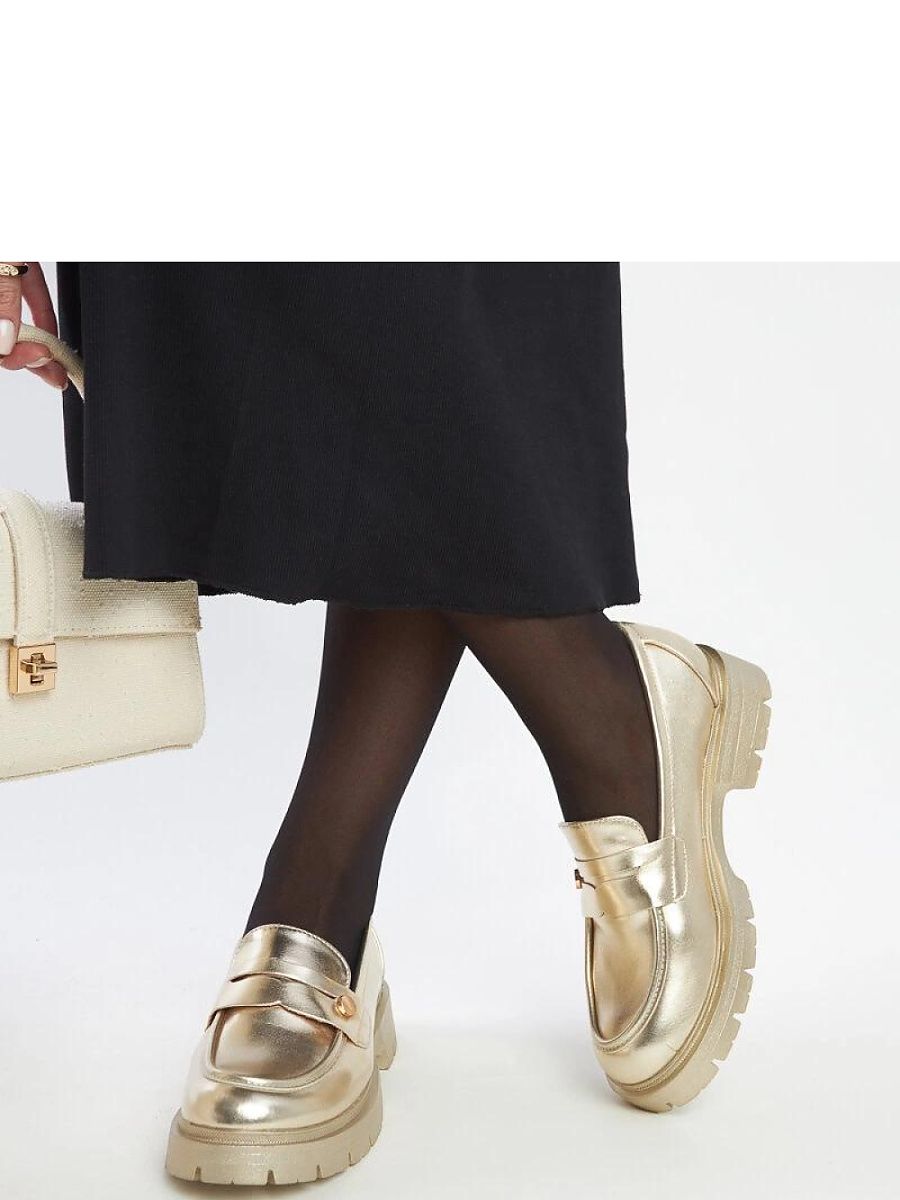 Złote mokasyny Eko skórzane Mladenka - Solea - obrazek 4