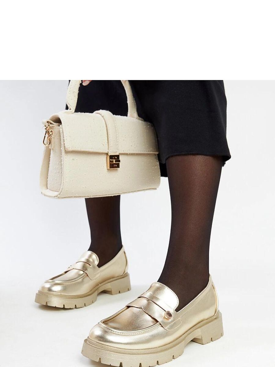 Złote mokasyny Eko skórzane Mladenka - Solea - obrazek 5