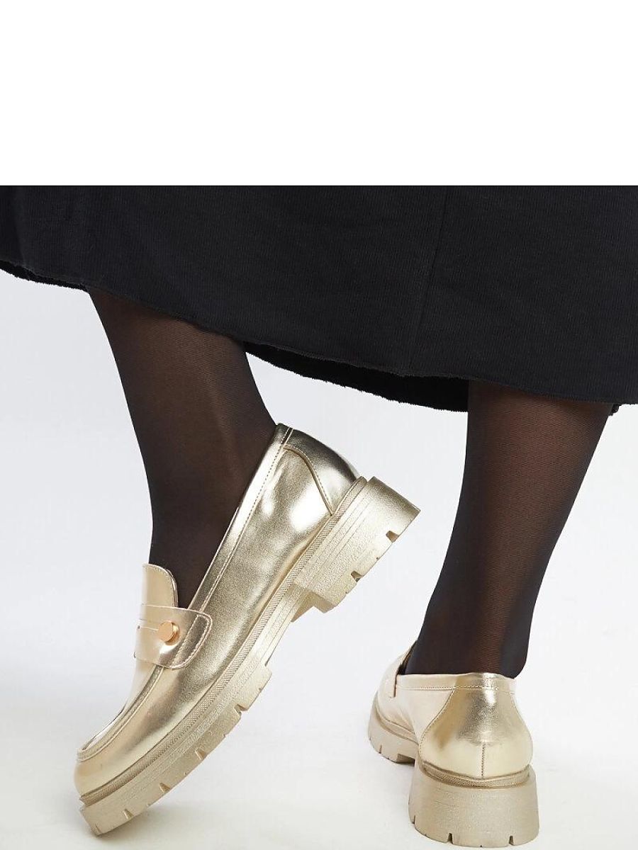 Złote mokasyny Eko skórzane Mladenka - Solea - obrazek 6