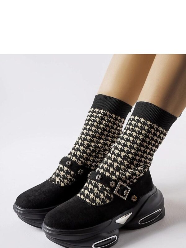 Czarne botki w pepitkę Ivana - Solea