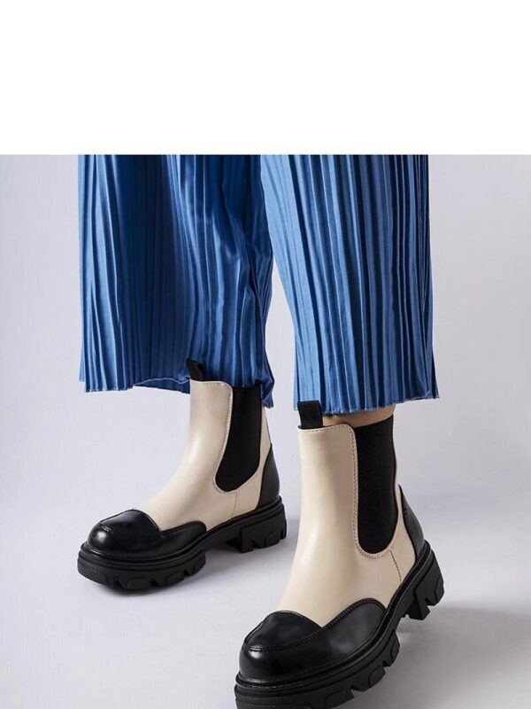 Czarno-beżowe wsuwane botki Albany - Solea