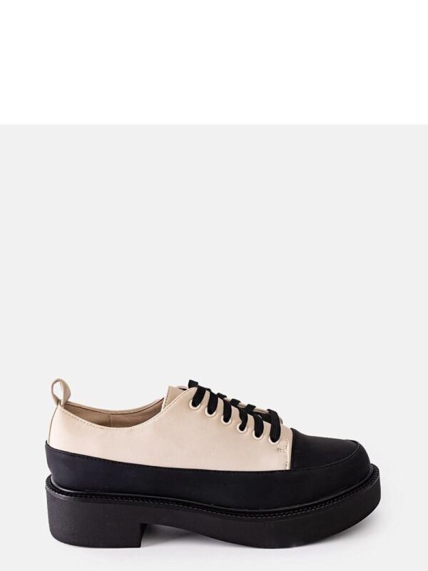 Beżowe półbuty na płaskim obcasie Merico - Solea