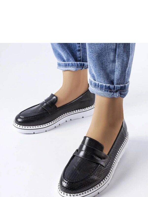 Czarne półbuty z perforacją Bloomsburg - Solea