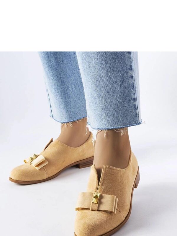 Beżowe półbuty z kokardką Poplar - Solea