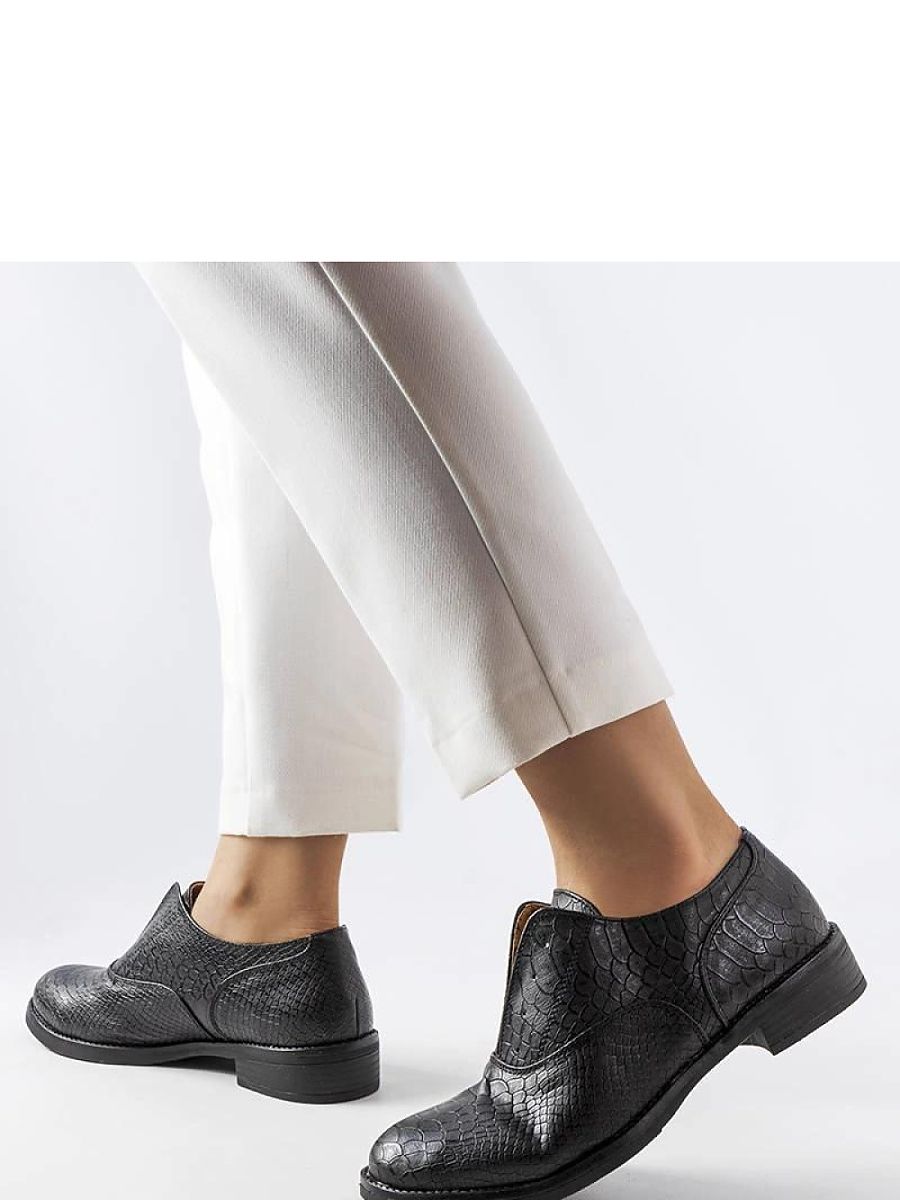 Czarne półbuty wsuwane eko-skóra Morel - Solea - obrazek 2