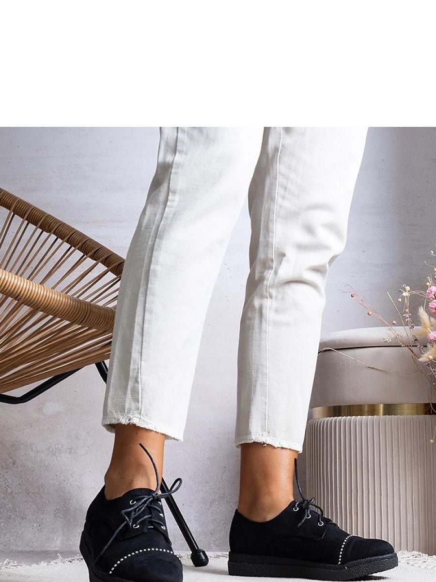 Czarne półbuty damskie Vista - Solea - obrazek 2