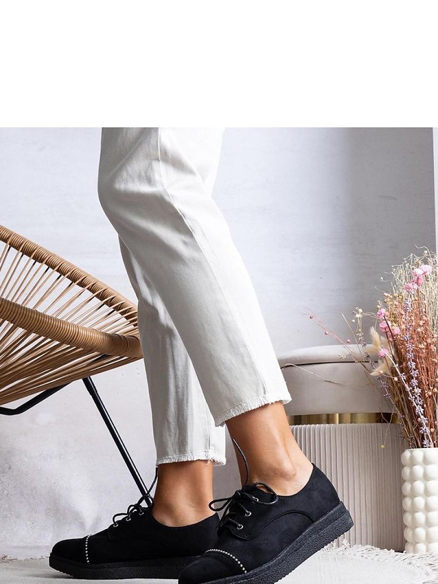 Czarne półbuty damskie Vista - Solea - obrazek 3