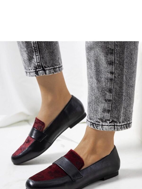 Czarno bordowe półbuty damskie Kolk - Solea