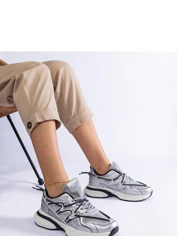 Srebrne damskie sneakersy na masywnej podeszwie Colunga - Solea