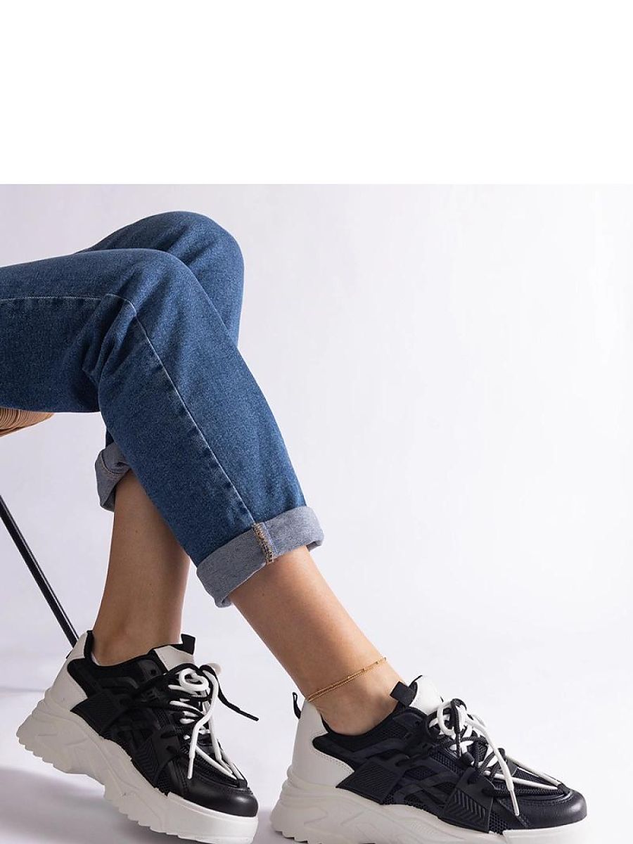 Czarne sneakersy sportowe damskie Alva - Solea