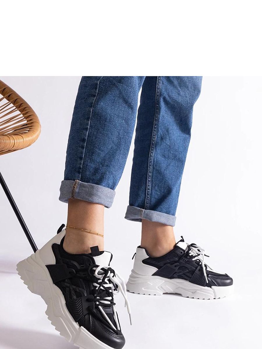 Czarne sneakersy sportowe damskie Alva - Solea - obrazek 2