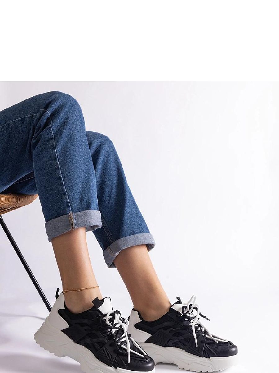 Czarne sneakersy sportowe damskie Alva - Solea - obrazek 4