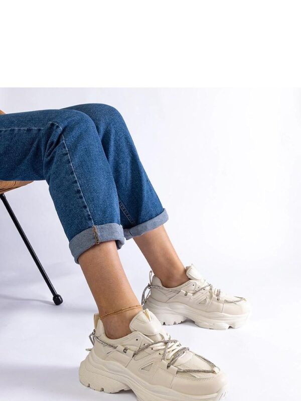 Beżowe sneakersy sportowe damskie Ivett - Solea