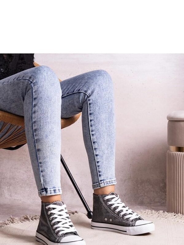 Czarne wysokie trampki z siateczki błyszczącej Ranifali - Solea