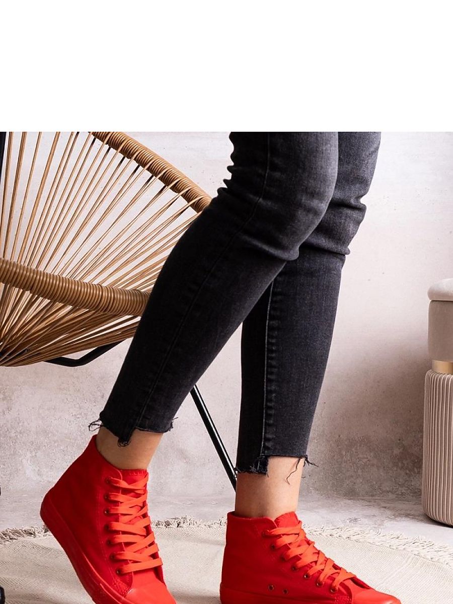 Czerwone wysokie trampki Rafife - Solea - obrazek 2