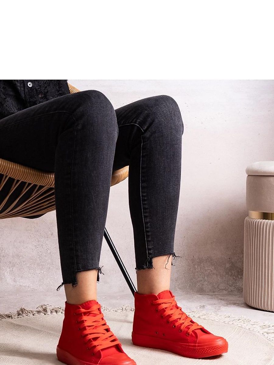 Czerwone wysokie trampki Rafife - Solea - obrazek 3