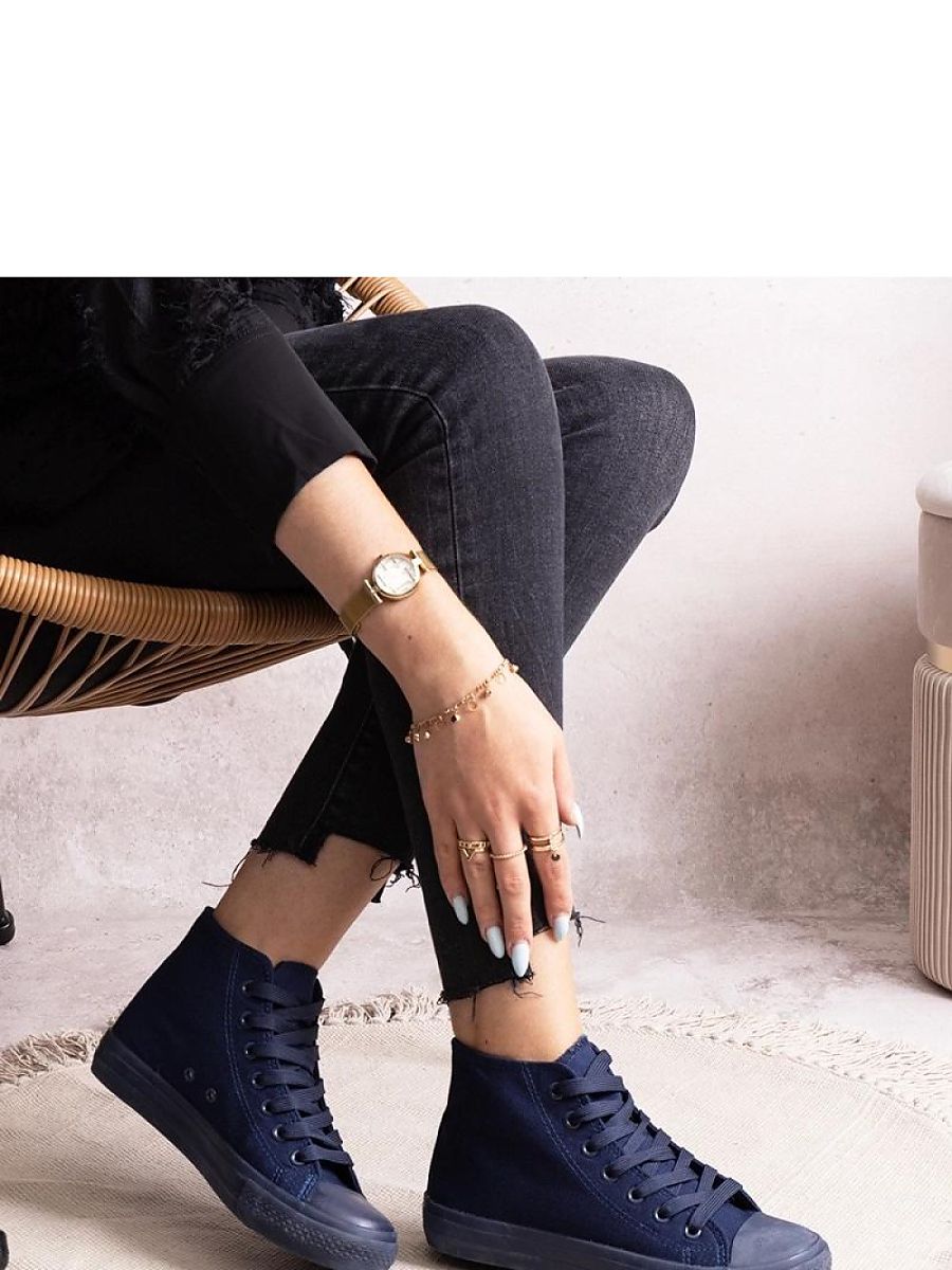 Granatowe wysokie trampki Rafife - Solea - obrazek 3