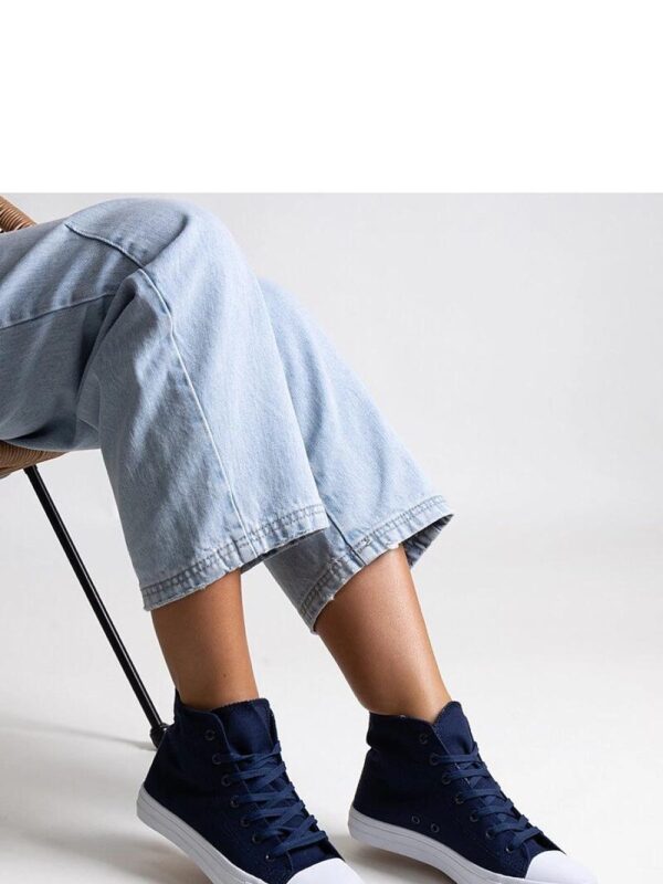 Granatowe wysokie trampki Ghanem - Solea