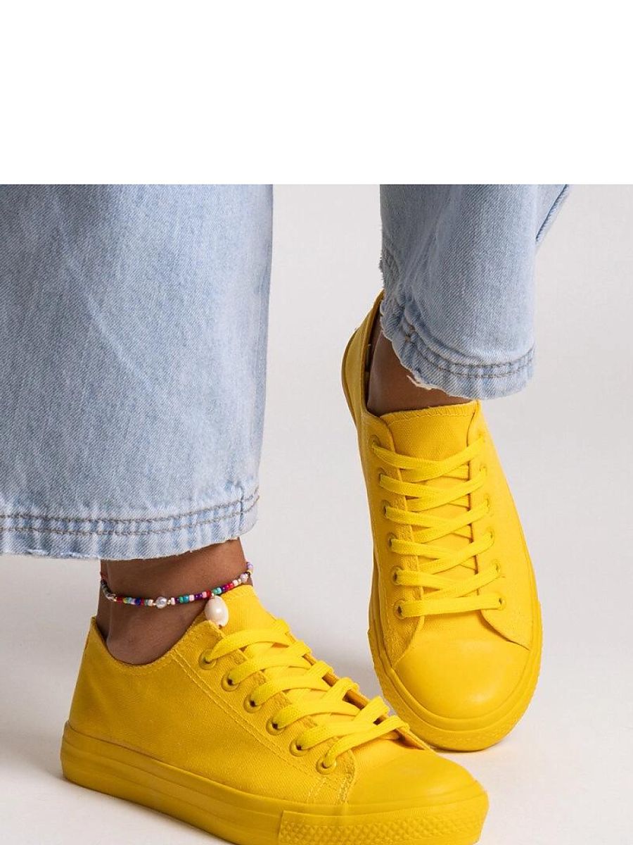 Żółte klasyczne trampki Nudar - Solea - obrazek 4