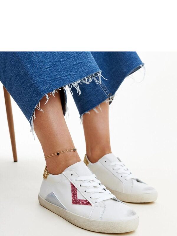 Białe sneakersy z efektem ,,znoszenia`` Gombola - Solea