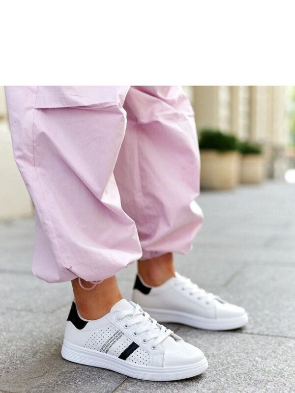 Biało-czarne sneakersy eko skóra Berdine - Solea