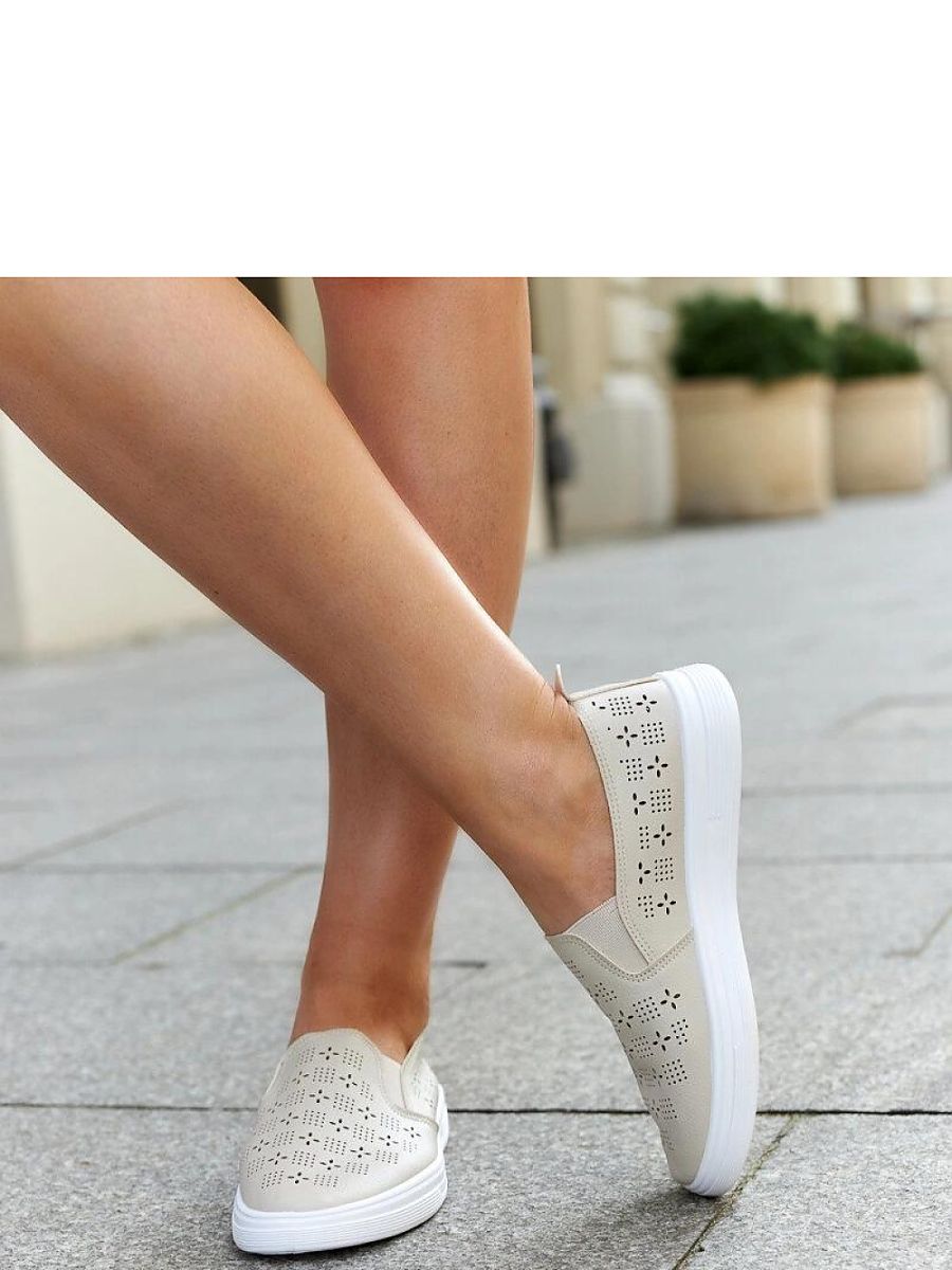 Beżowe wsuwane tenisówki Hilal - Solea - obrazek 2