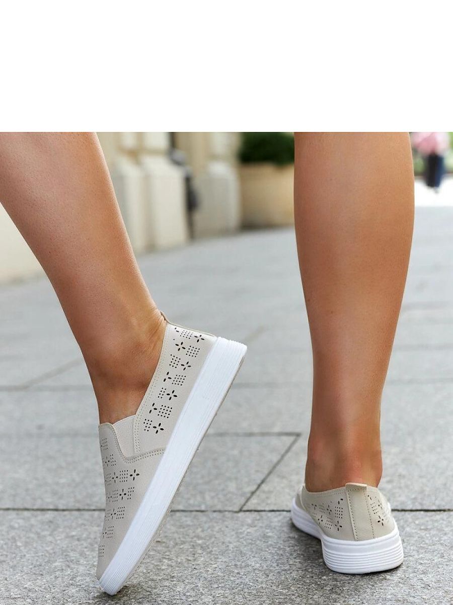 Beżowe wsuwane tenisówki Hilal - Solea - obrazek 3