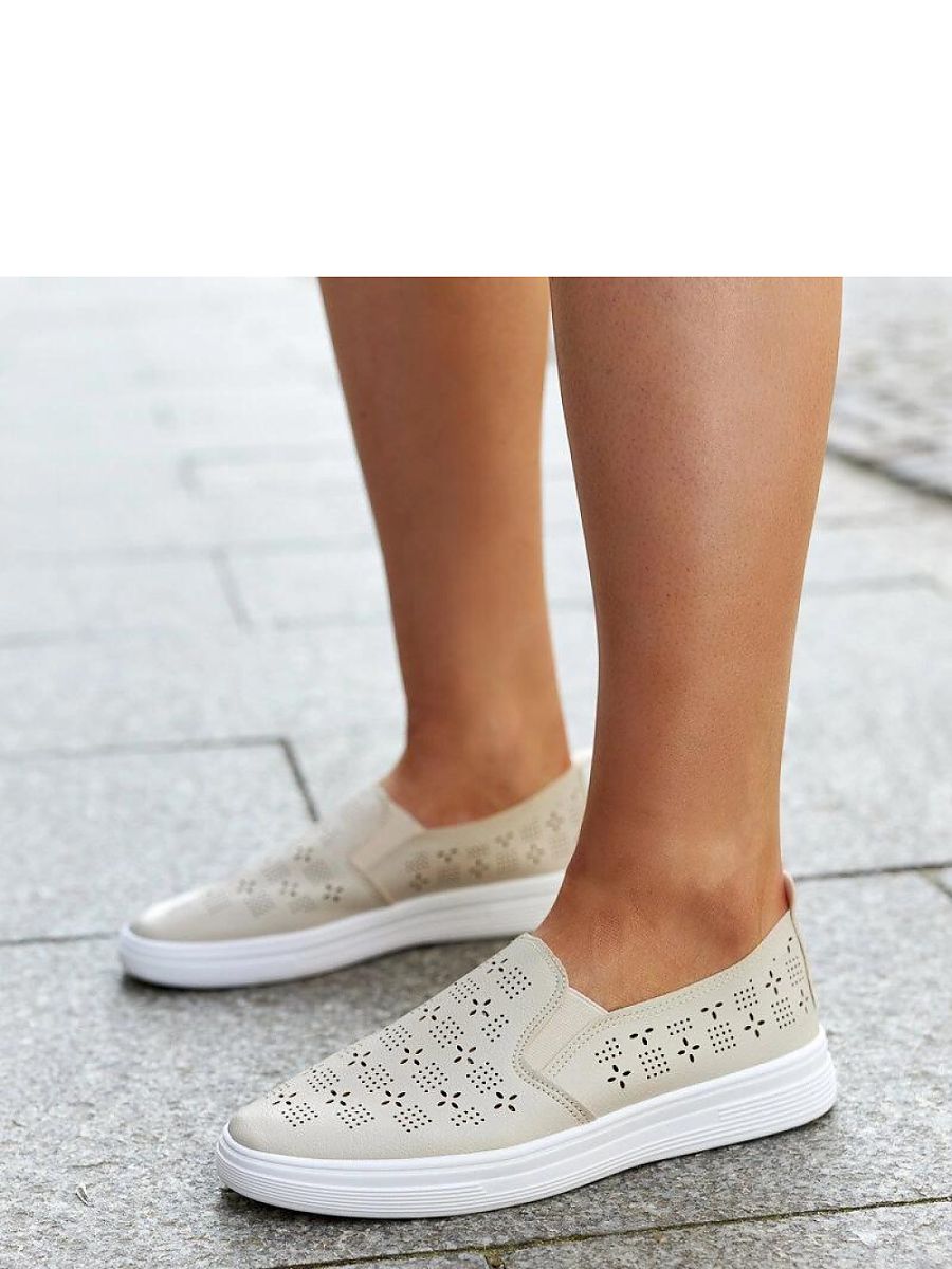 Beżowe wsuwane tenisówki Hilal - Solea - obrazek 4