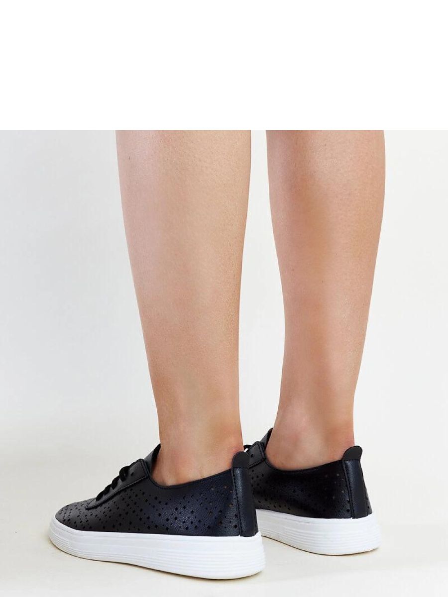 Czarne ażurowe tenisówki Manoek - Solea - obrazek 5