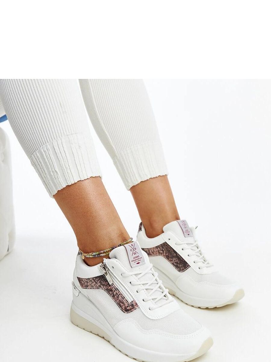 Białe sneakersy damskie na koturnie CROSS JEANS - Solea - obrazek 2