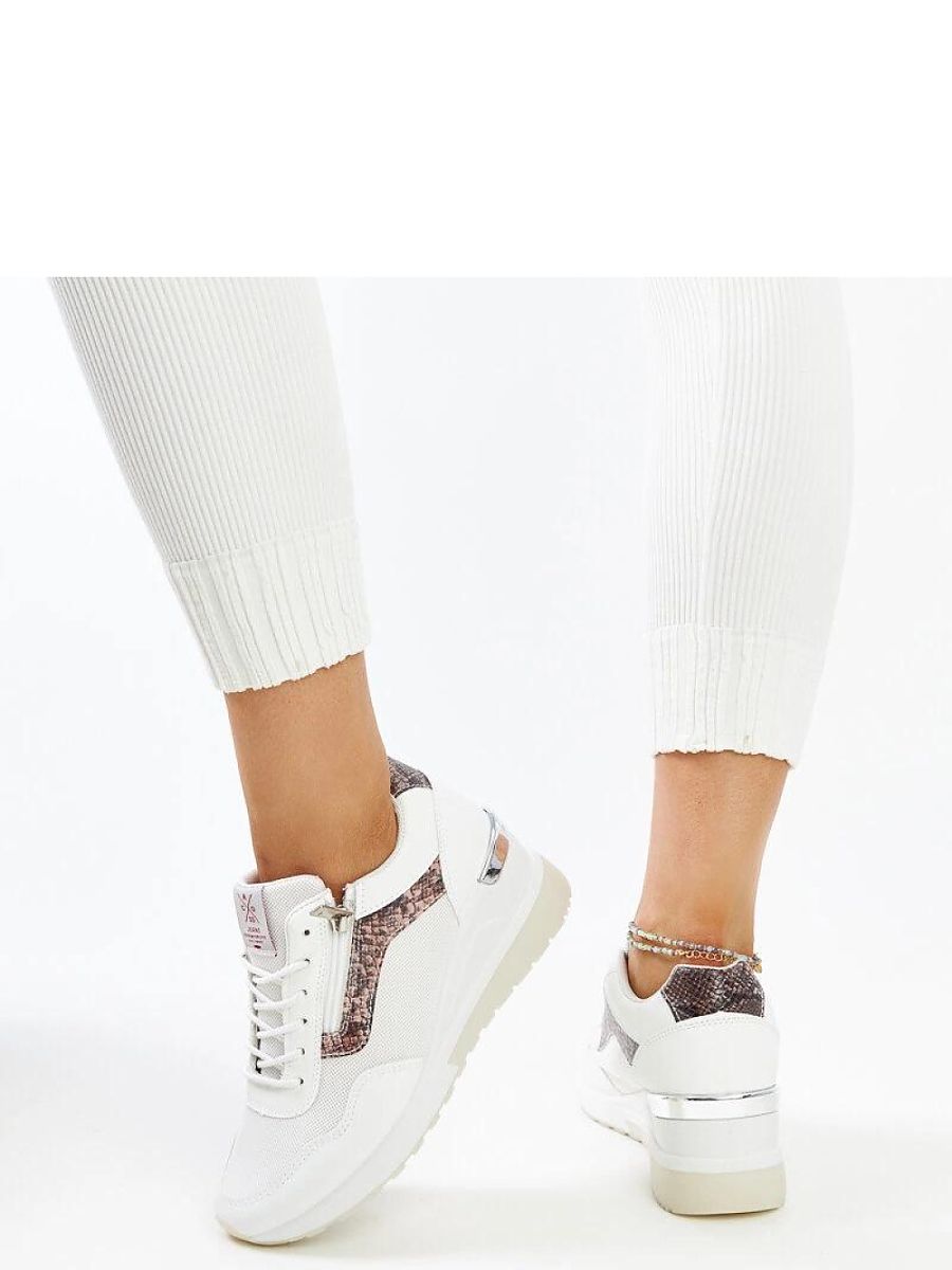 Białe sneakersy damskie na koturnie CROSS JEANS - Solea - obrazek 4