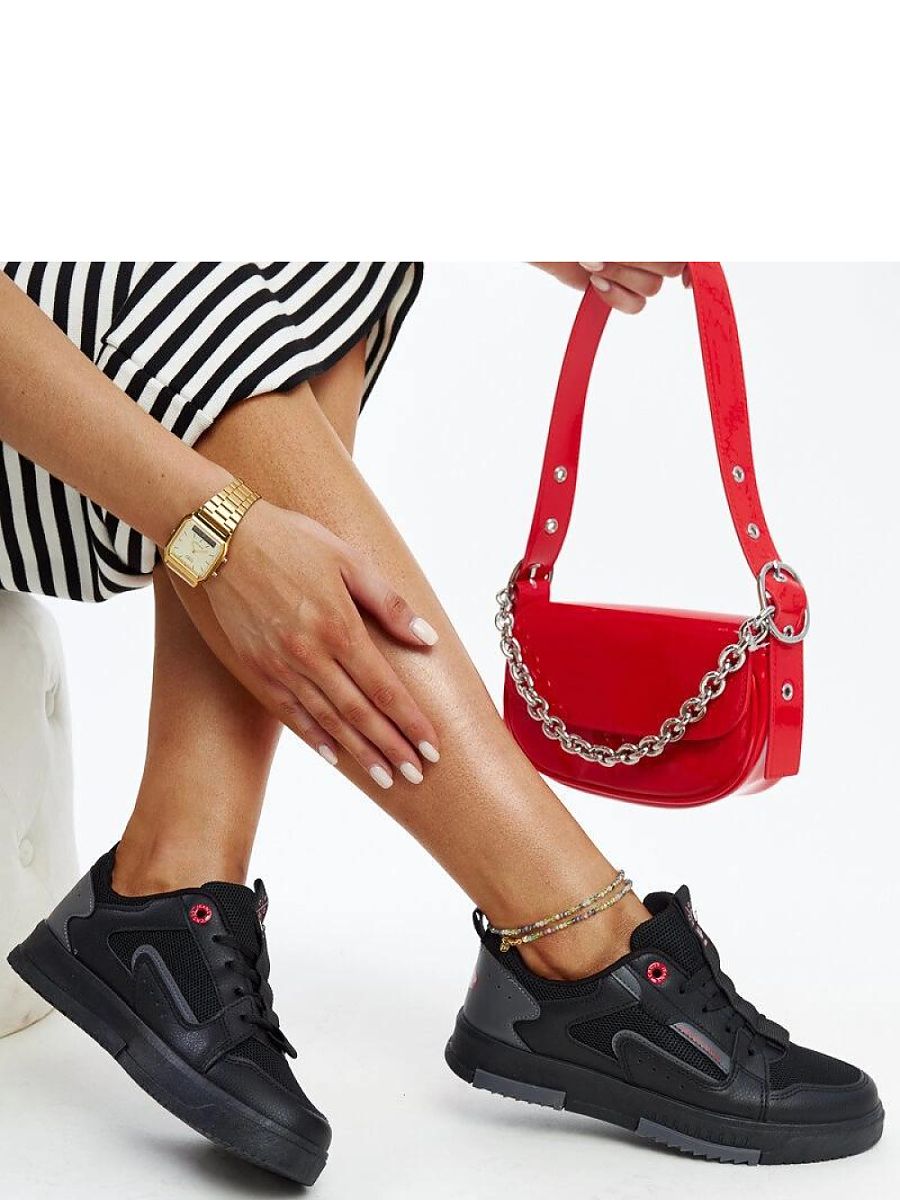 Czarno-szare sneakersy damskie CROSS JEANS LL2R4012C - Solea - obrazek 2